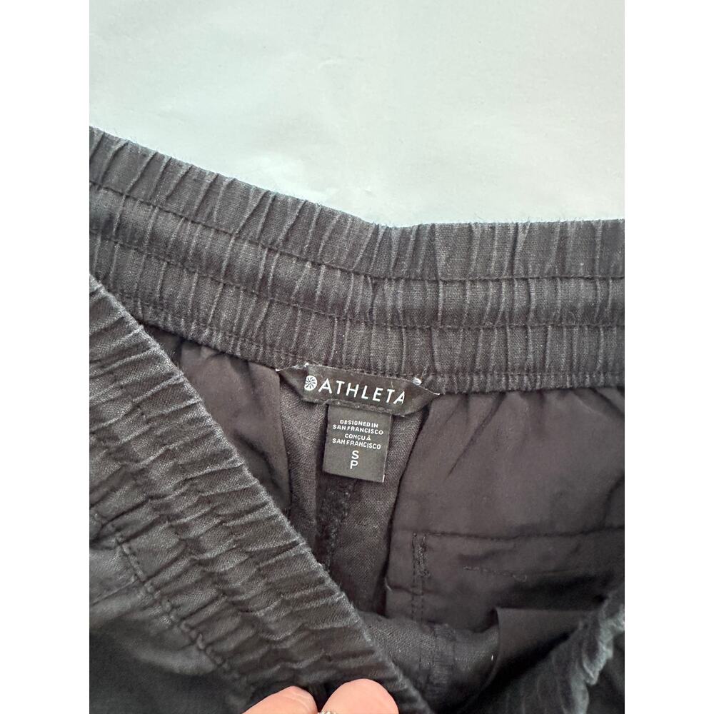 Athleta Retreat Linen Mid Rise 4" Short Black Small - Picture 4 of 4